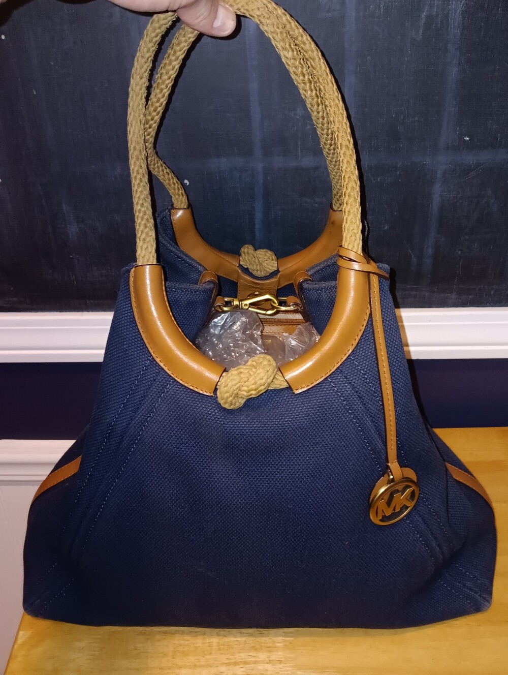 Michael Kors Canvas Rope Handle Nautical Bag